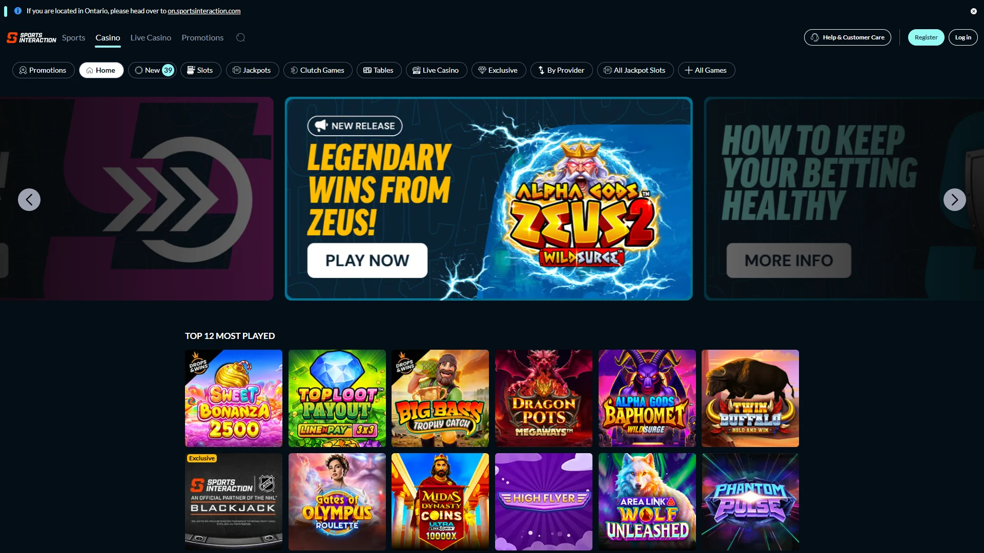 Sports Interaction game lobby